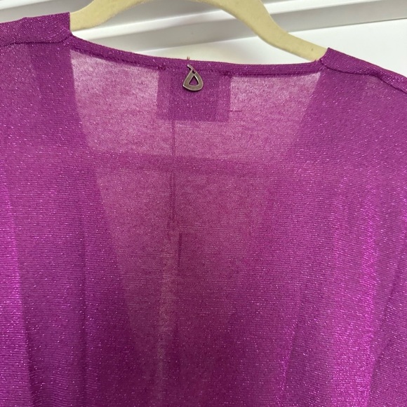 Dixie Malva gathered v neck purple metallic dress size M new with tags - Picture 9 of 11